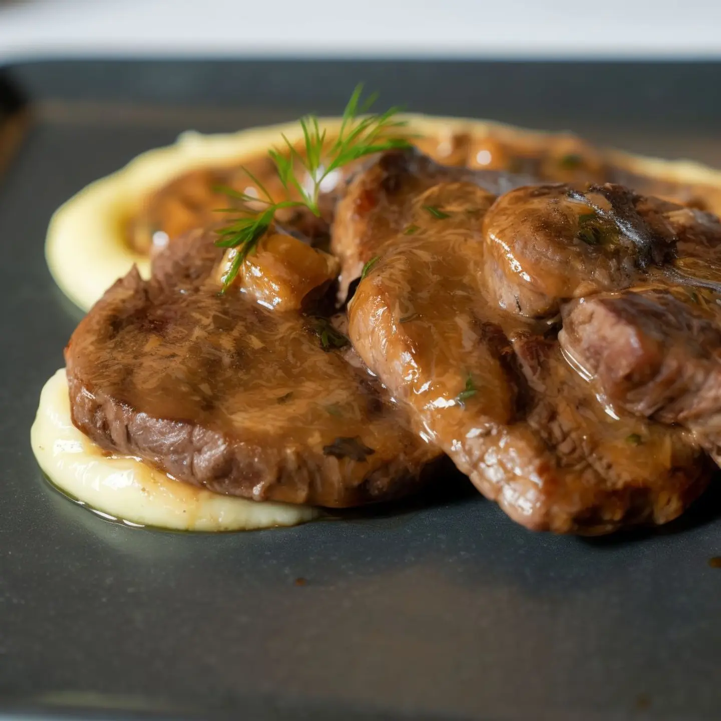 فليتو اللحم الضأن مع فطر البورسيني والشانتاريلي