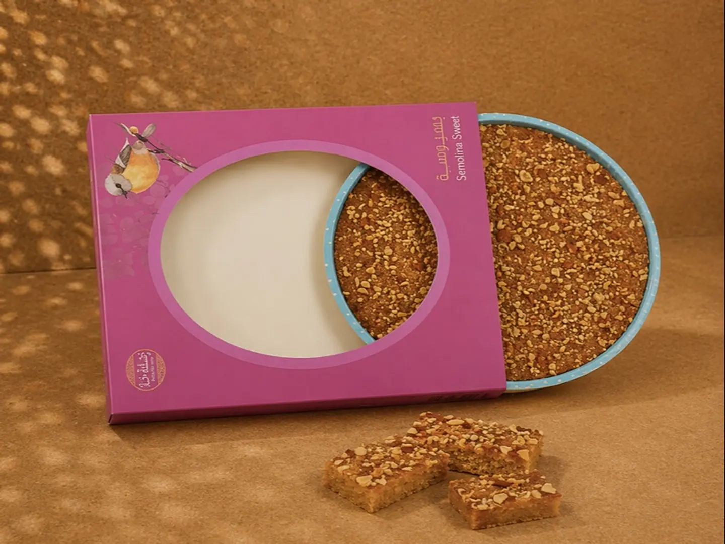 بسبوسة رشفة بالمكسرات