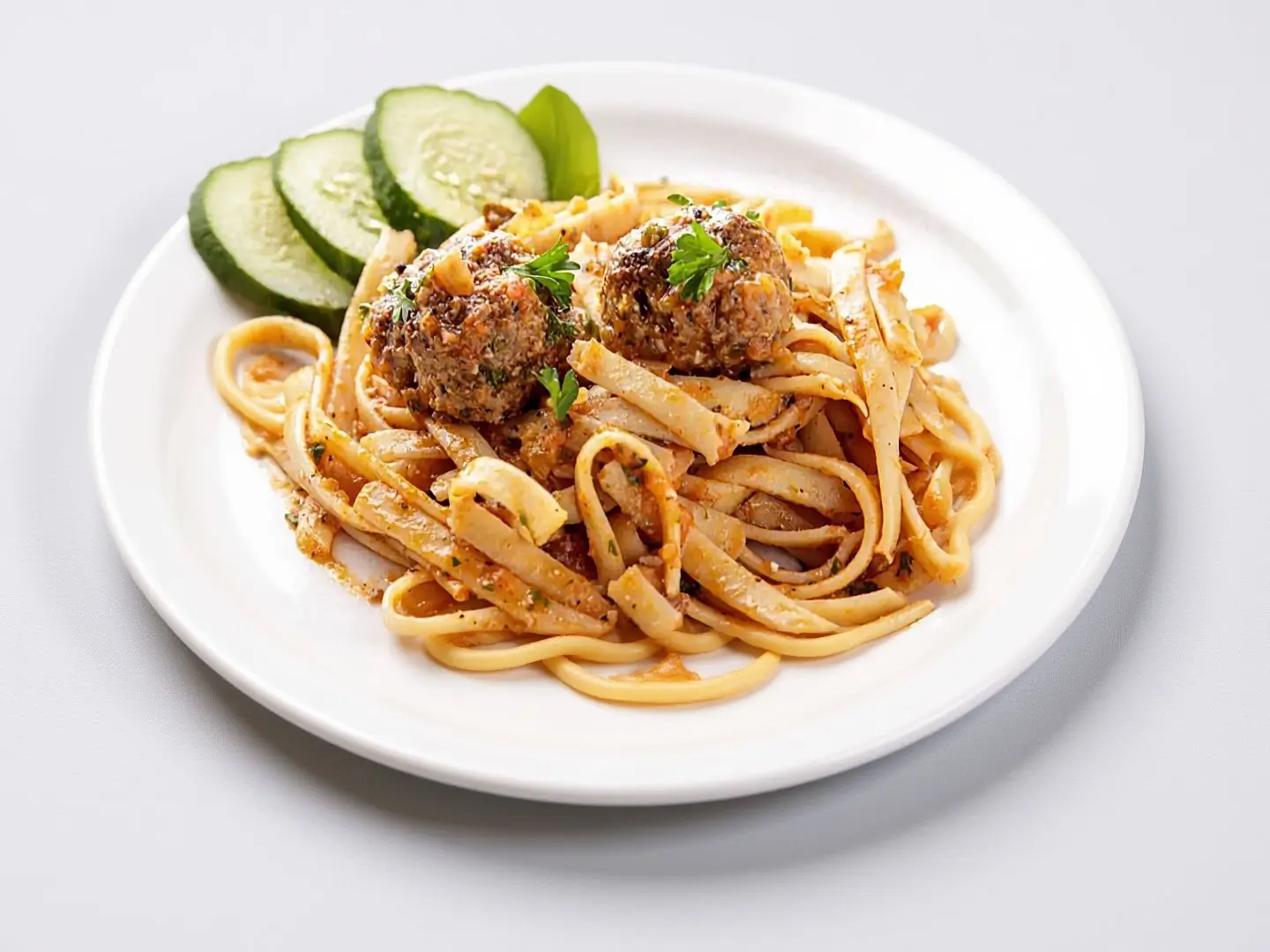 باستا خضار مع كرات اللحم