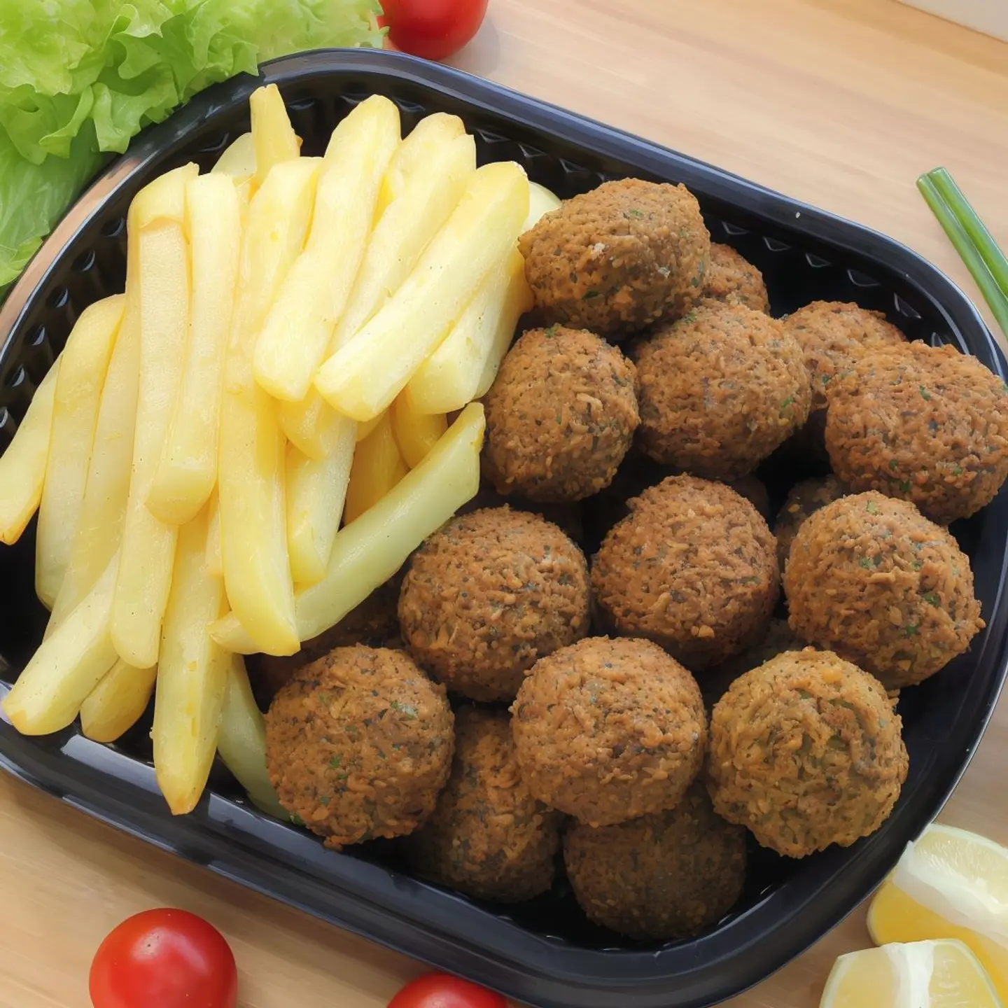 فلافل وبطاطا وبيض