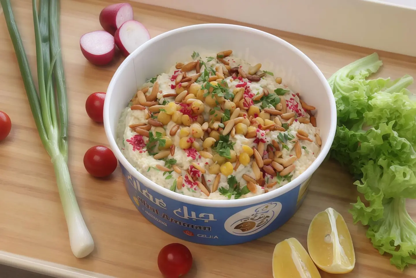 فتة حمص بالصنوبر