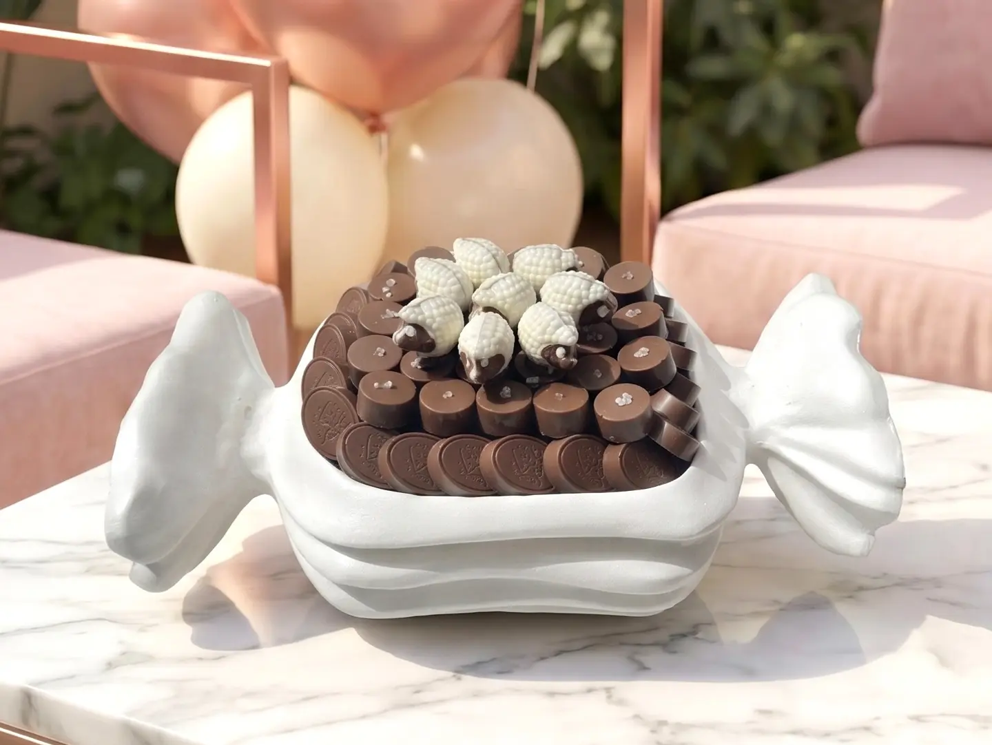 White Bonbon Sheep Chocolate Tray