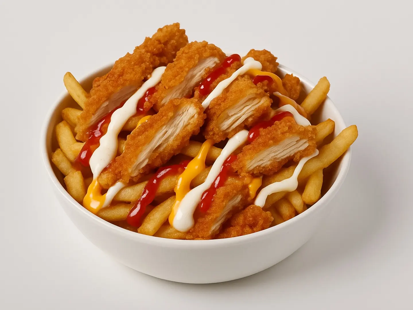 بطاطس مع تشيكن ستريبس