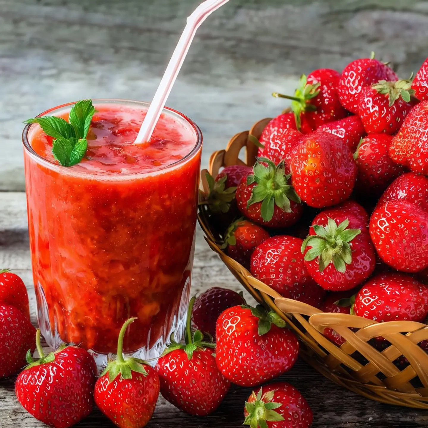 Sugar Cane With Strawberry  - Large