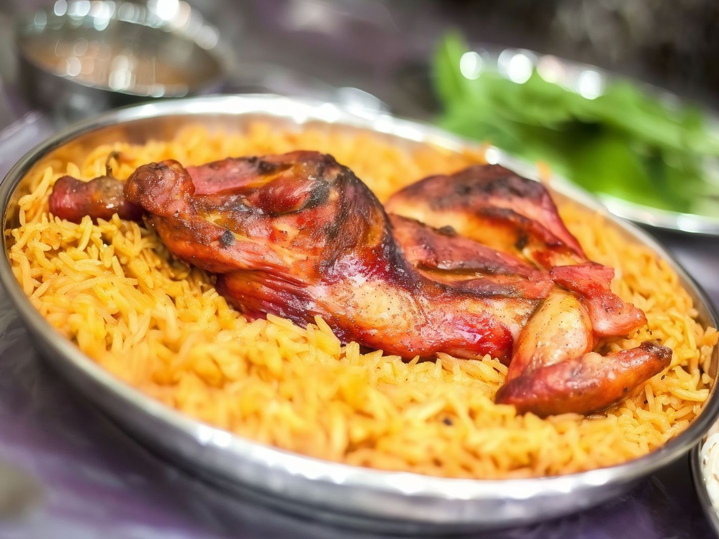 Half Chicken On Charcoal With Rice