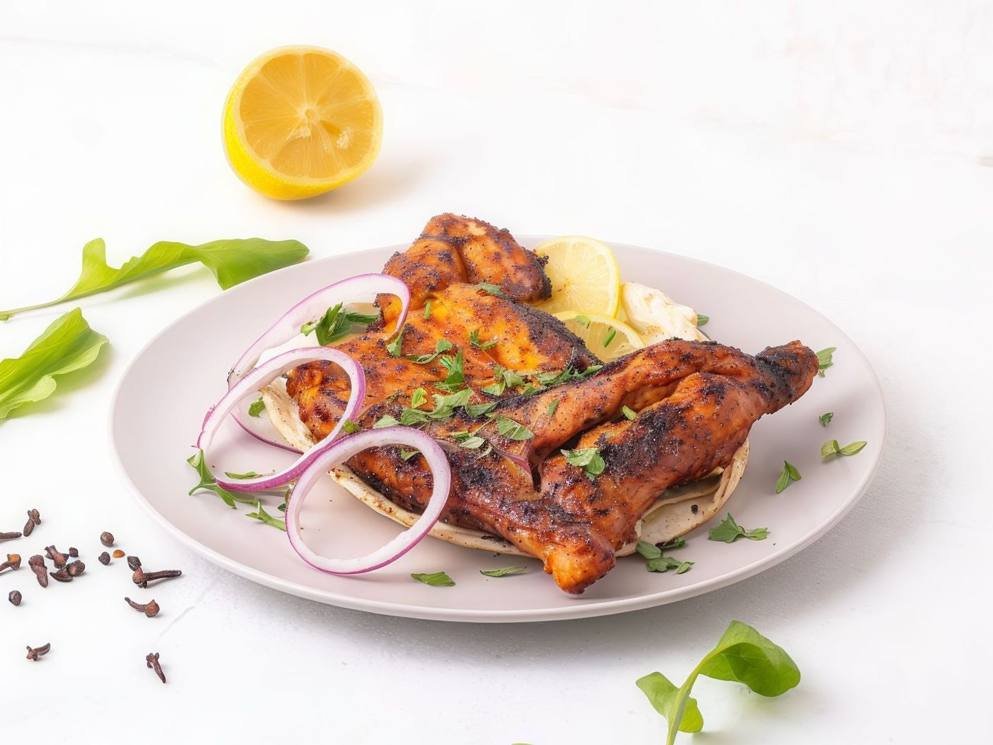 Plain Chicken On Charcoal