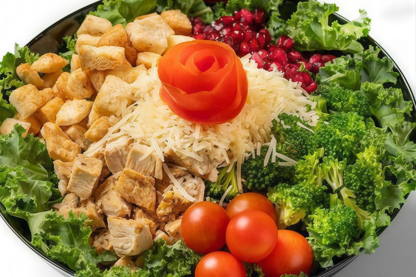 سلطة السيزر بالكيل والبروكلي مع الدجاج بالحجم العائلي