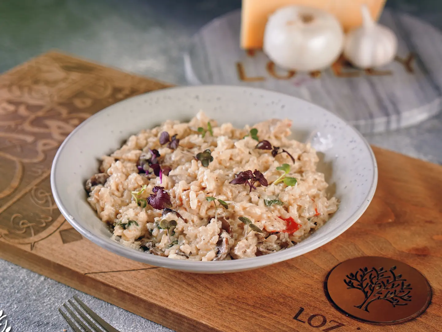 Chicken With Mashroom Risotto