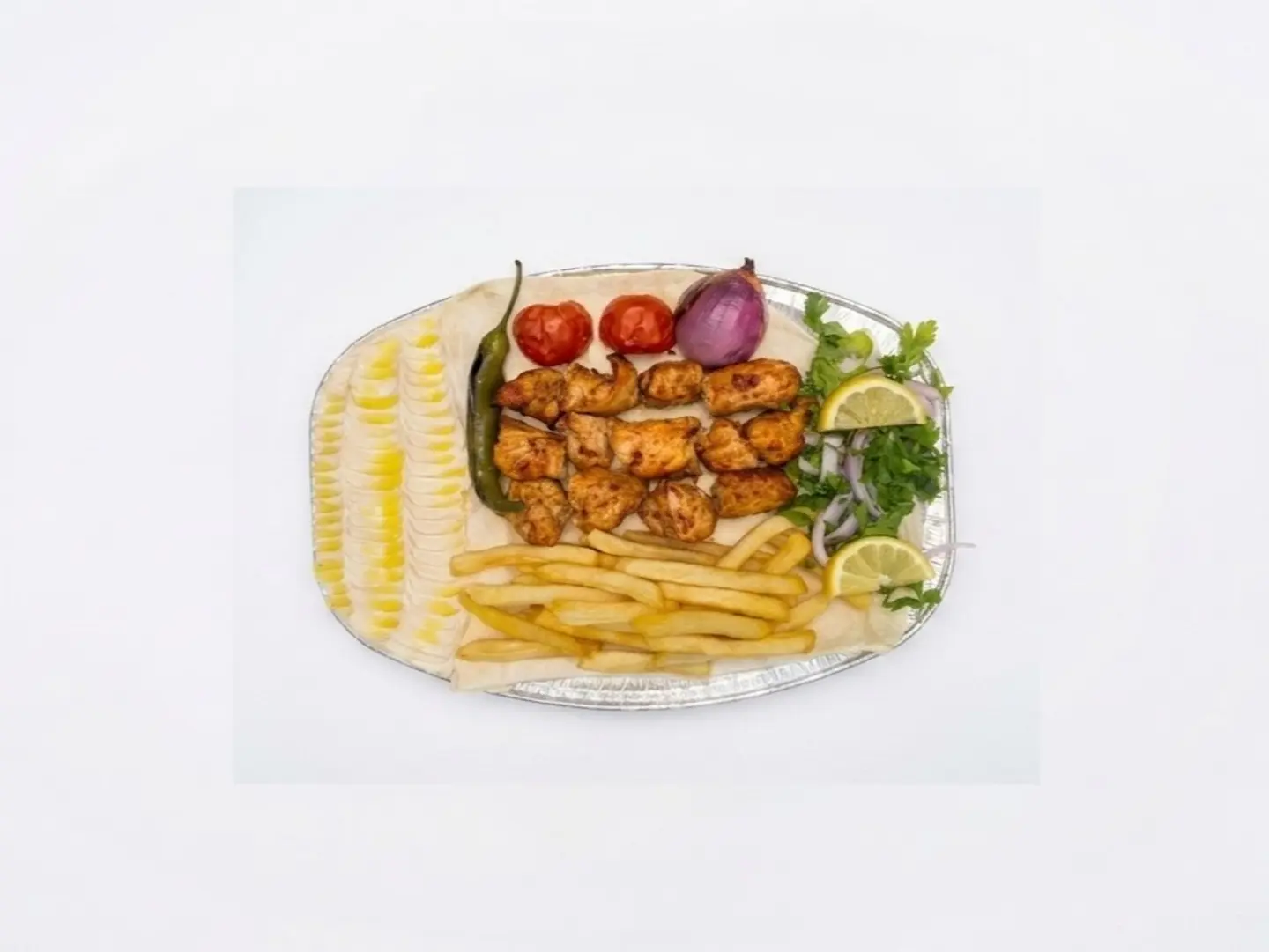 3 Skewers Of Chicken Shawarma - Eadad 3 'Asyakh With Rice
