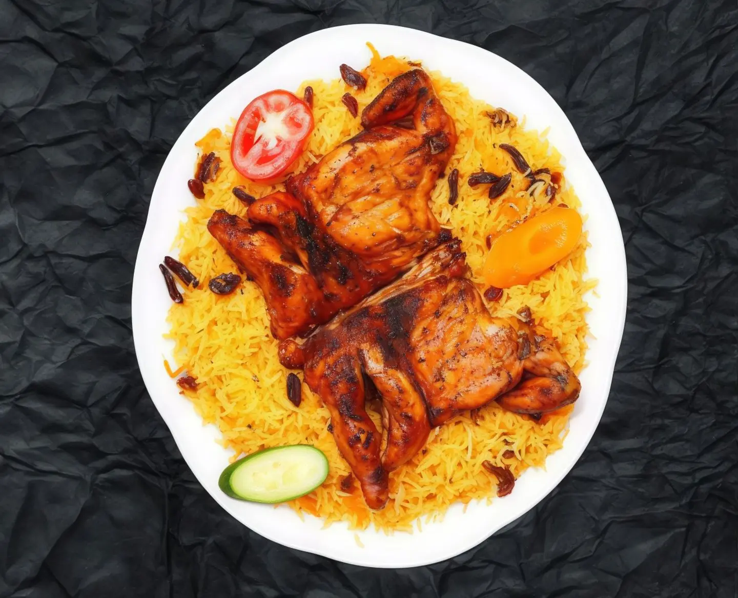Chicken On Charcoal With Rice - Half Chicken