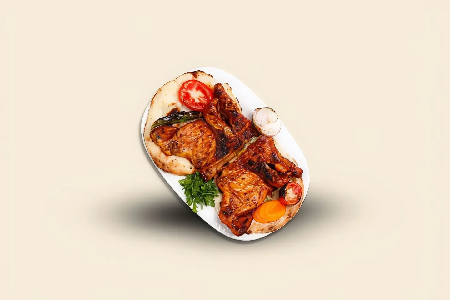 Plain Chicken On Charcoal - Half Chicken