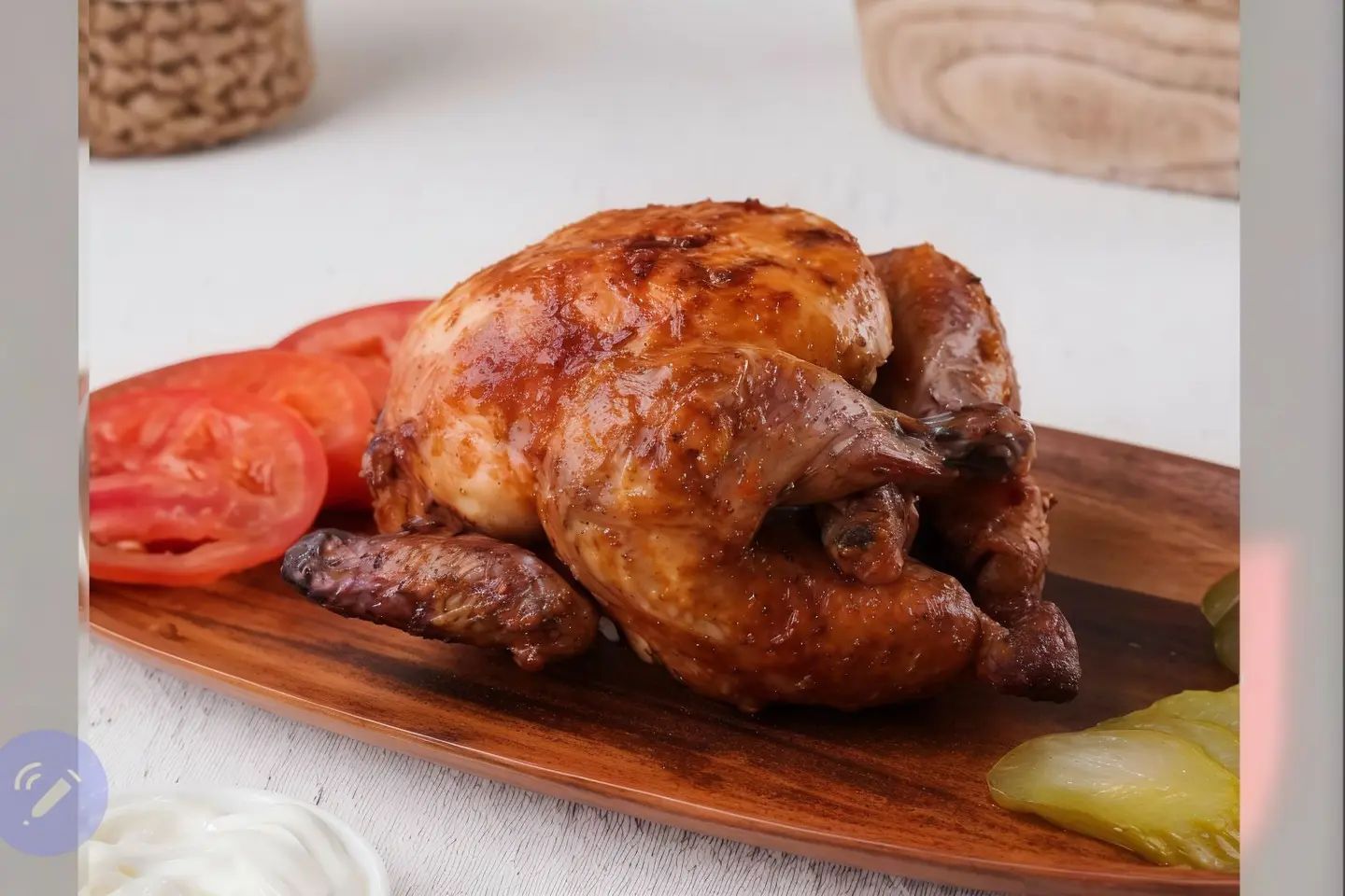 دجاجة كاملة شواية بدون أرز