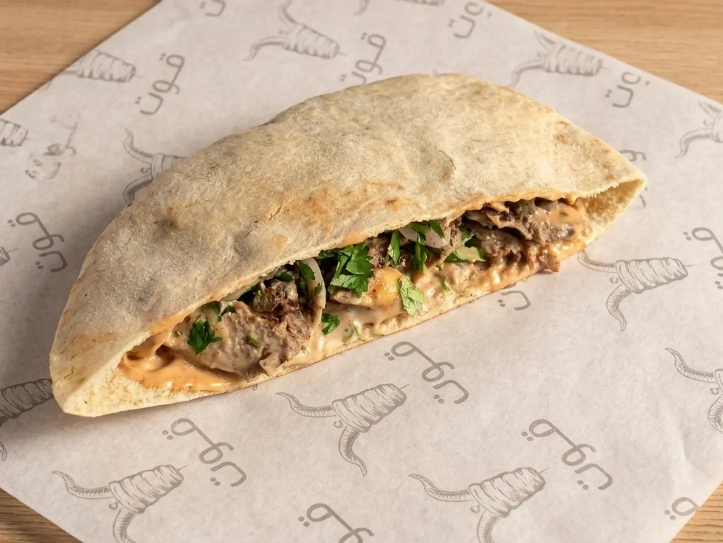 شاورما نص مفطح
