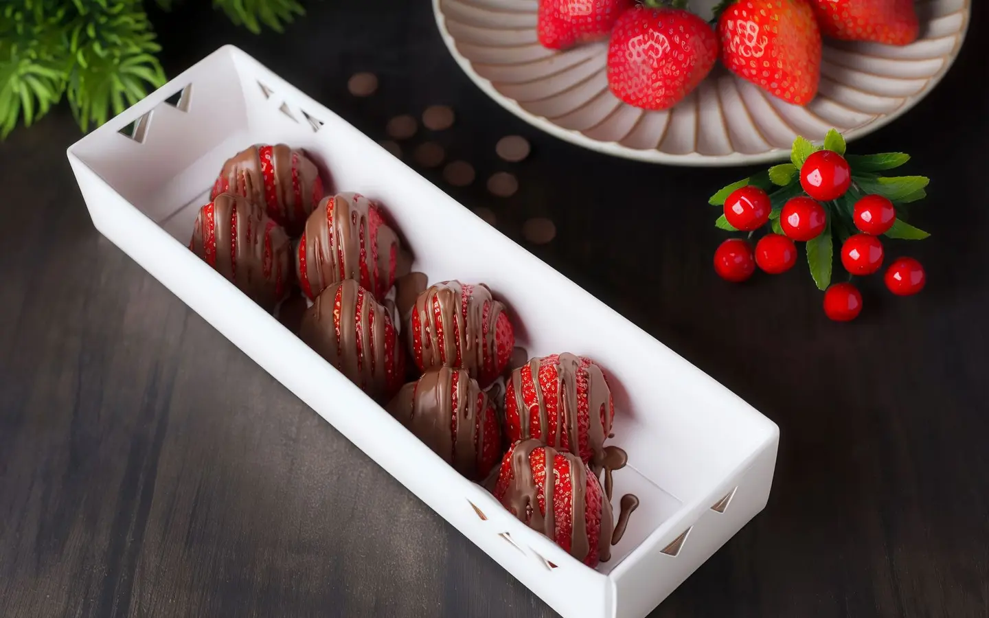 ‎فراولة بالشوكلاتة البلجيكية