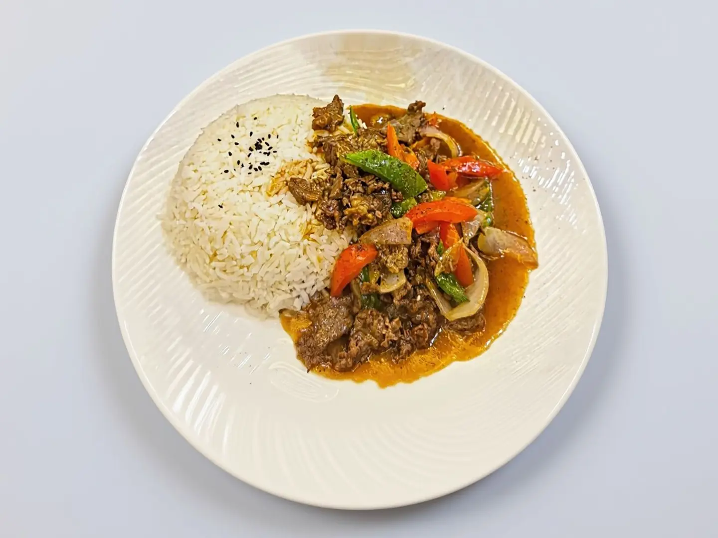 Black Pepper Beef And Rice