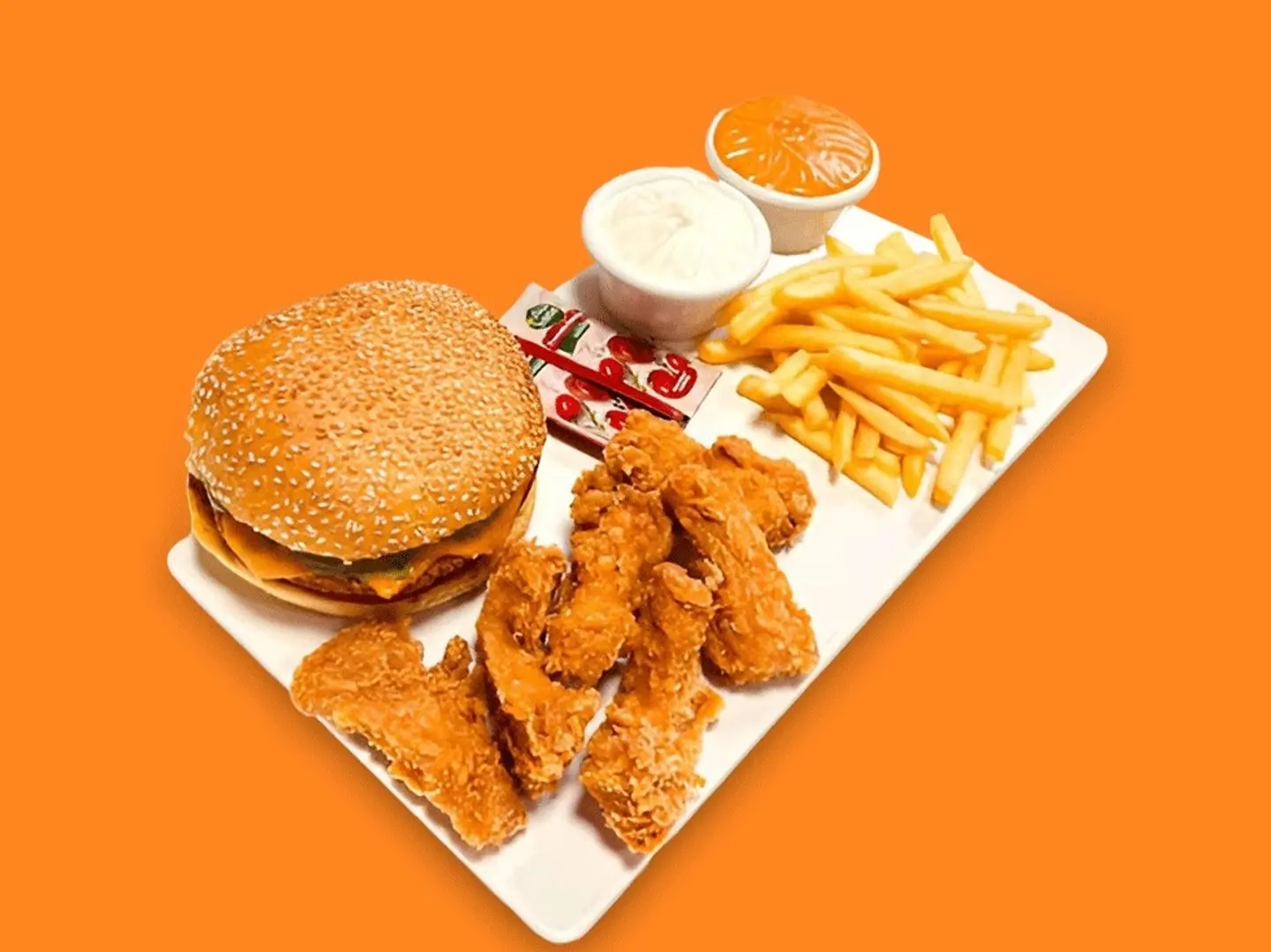 بوكس (برجر دجاج مع 6قطع استربس)