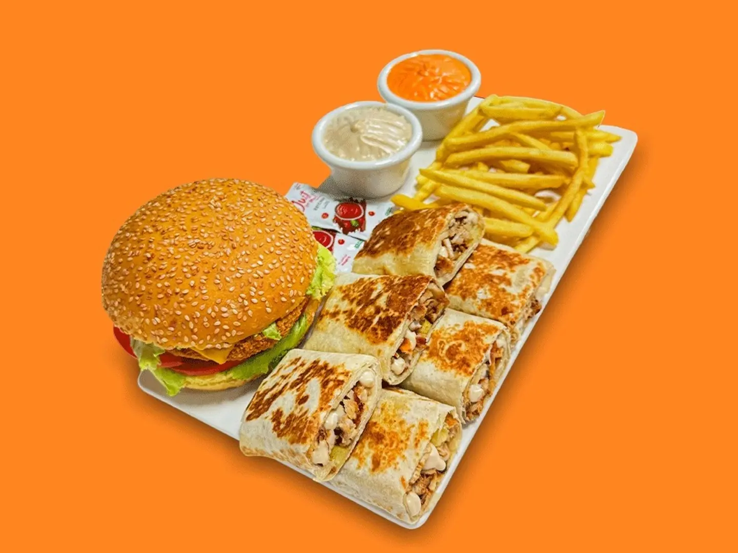 بوكس (عربي شاورما صاج مع برجر دجاج)