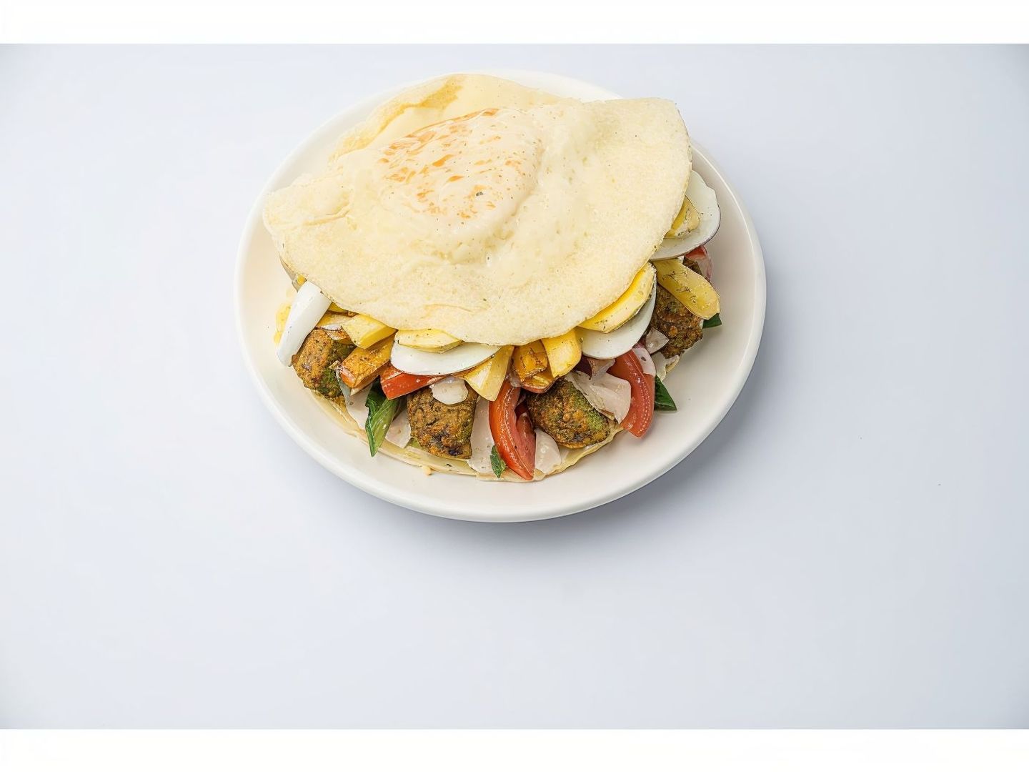 Falafel Sandwich & (Eggs   Potato   Eggplant)