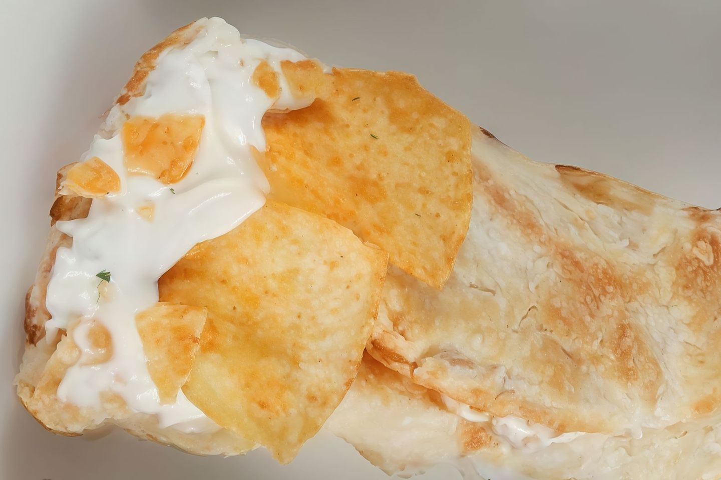 Creamy Cheese Chapati With Omani Chips