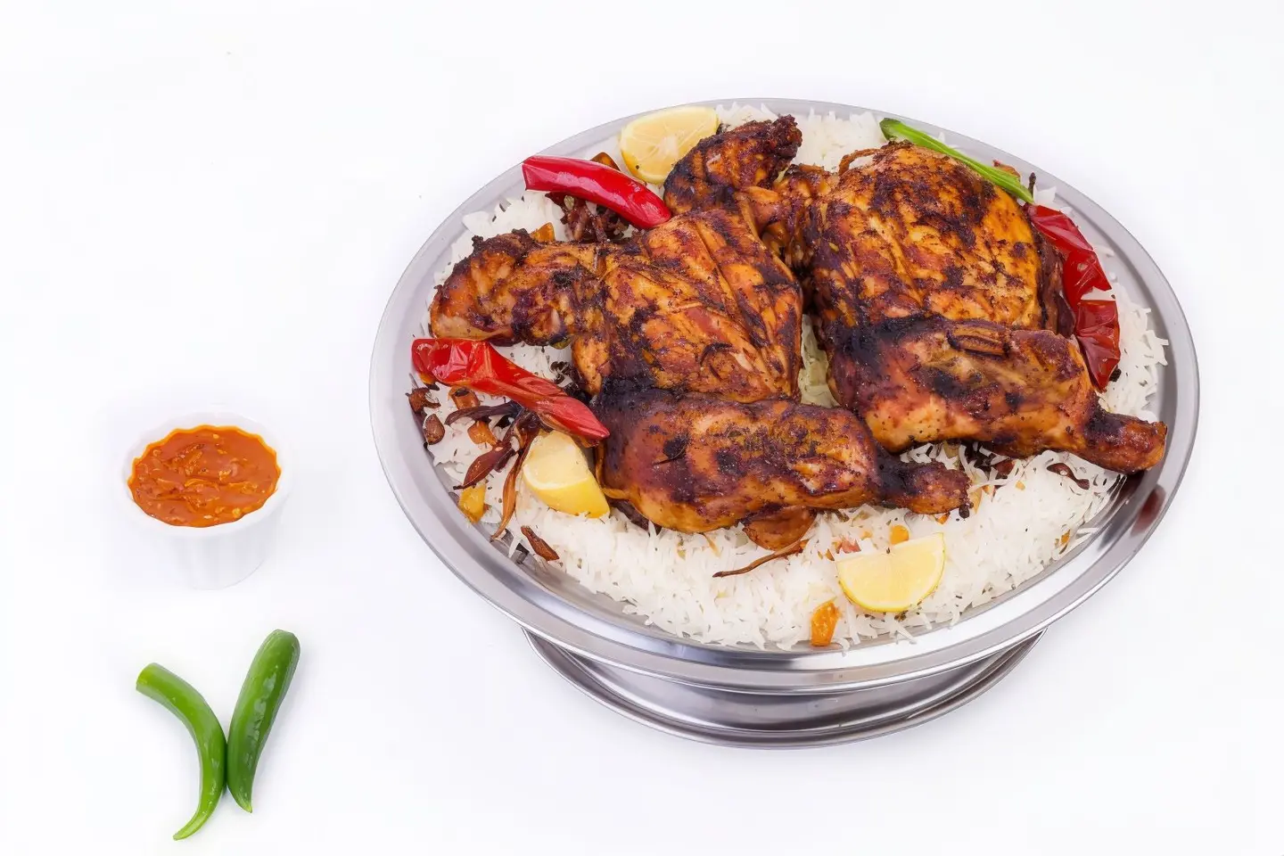 نص حبة دجاج على الفحم