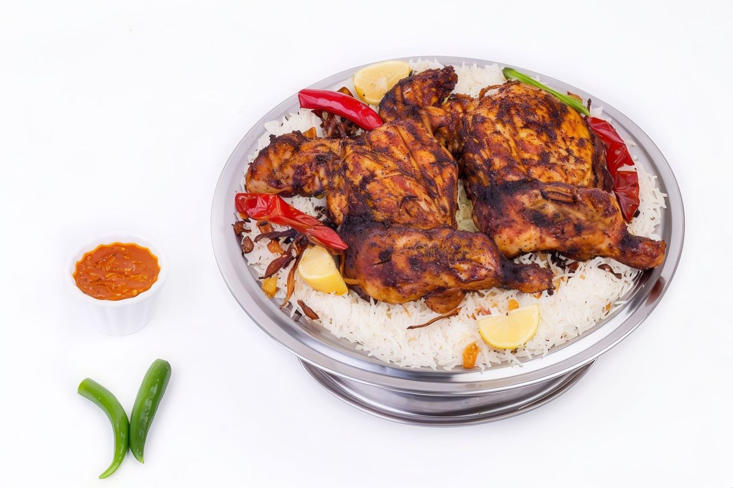 نص حبة دجاج على الفحم