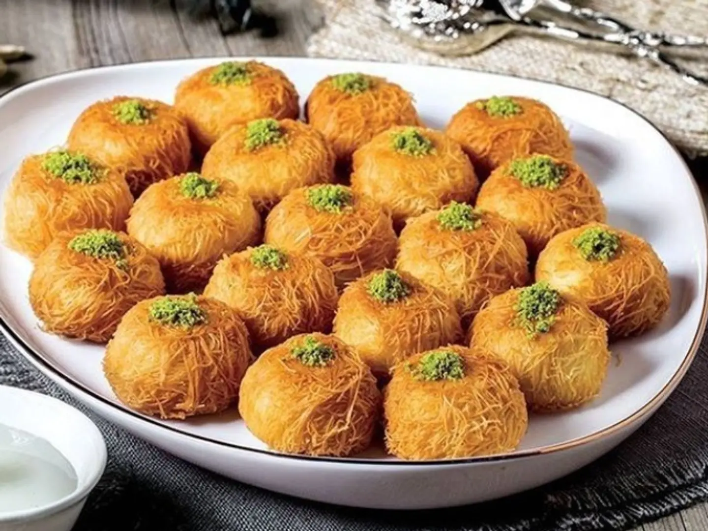 Kunafa Mix Balls Stuffed With Cream And Cheese