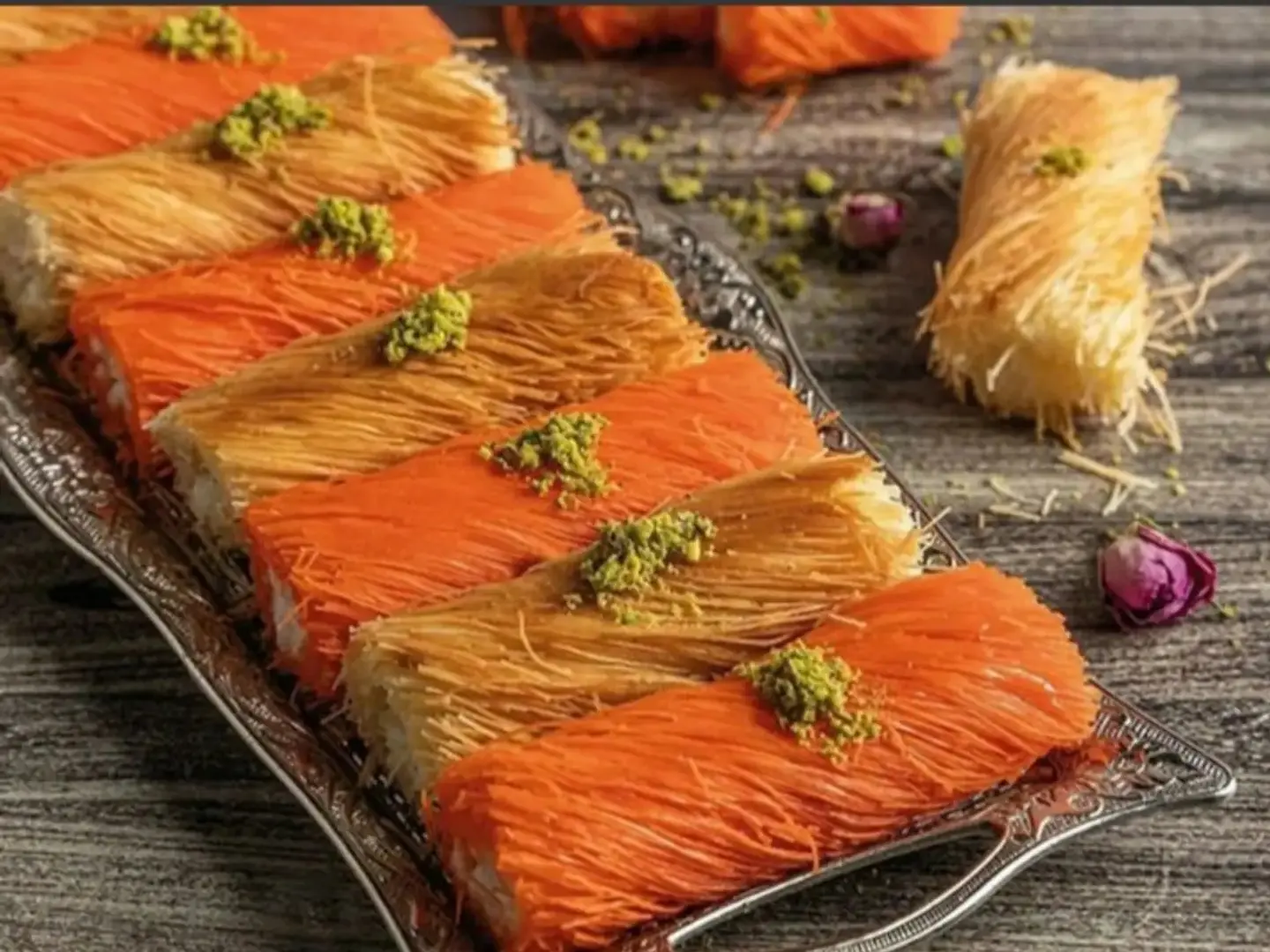 Kunafa Mix Roll Stuffed With Cream And Cheese