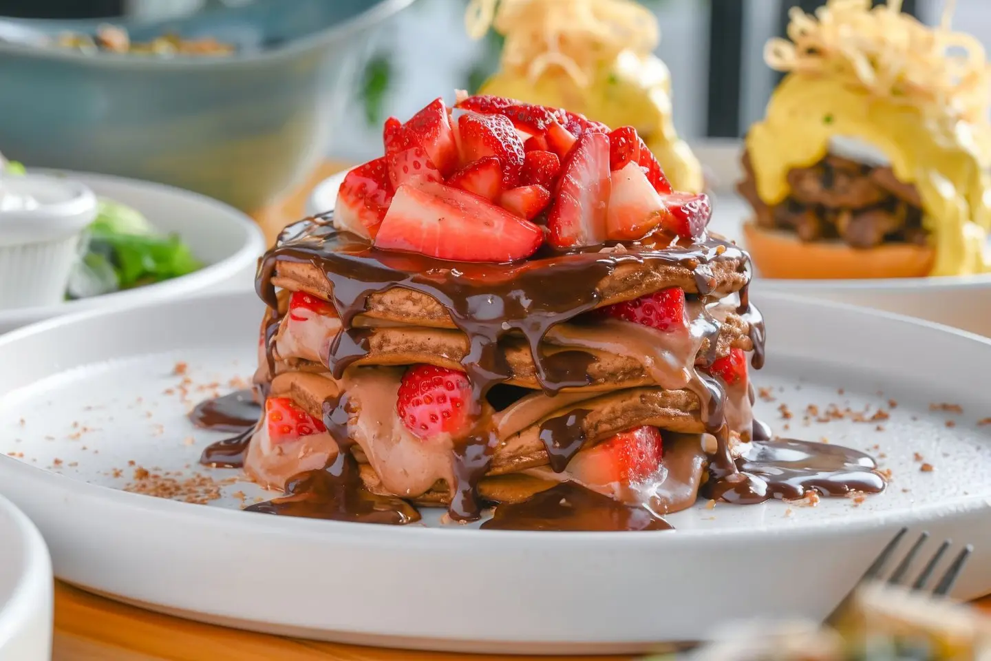 Chocolate And Strawberry Pancake