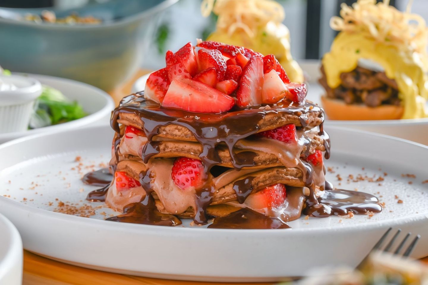 Chocolate And Strawberry Pancake