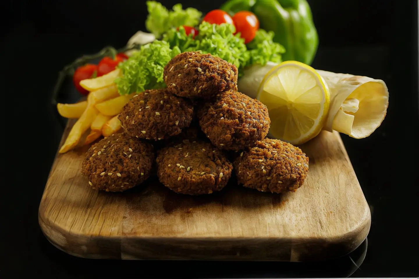 Falafel With Vegetables With Flour