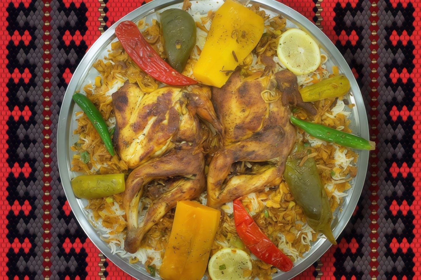 نص دجاج مظبي حجر