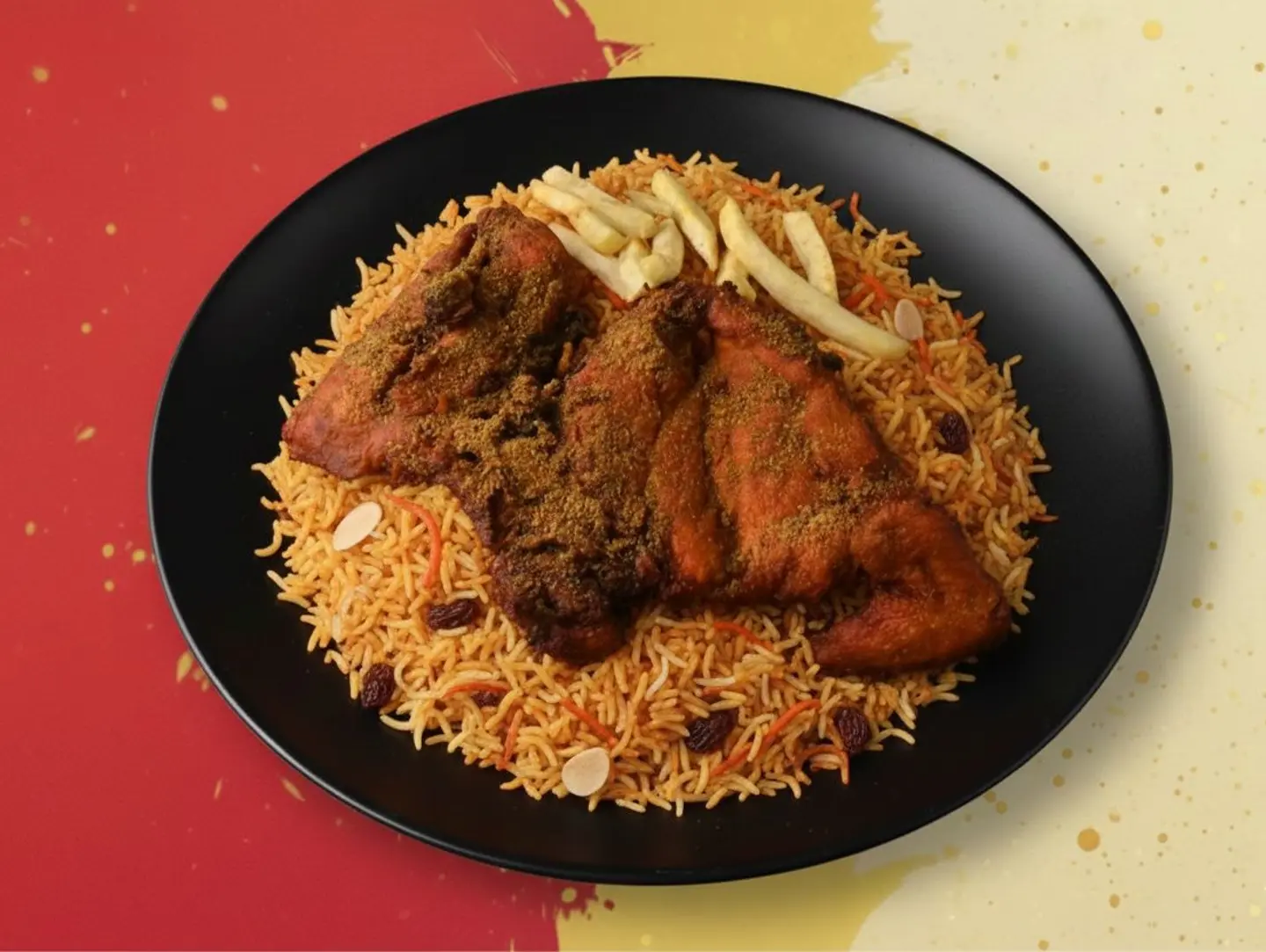 دجاج مقلي مع الأرز - نص