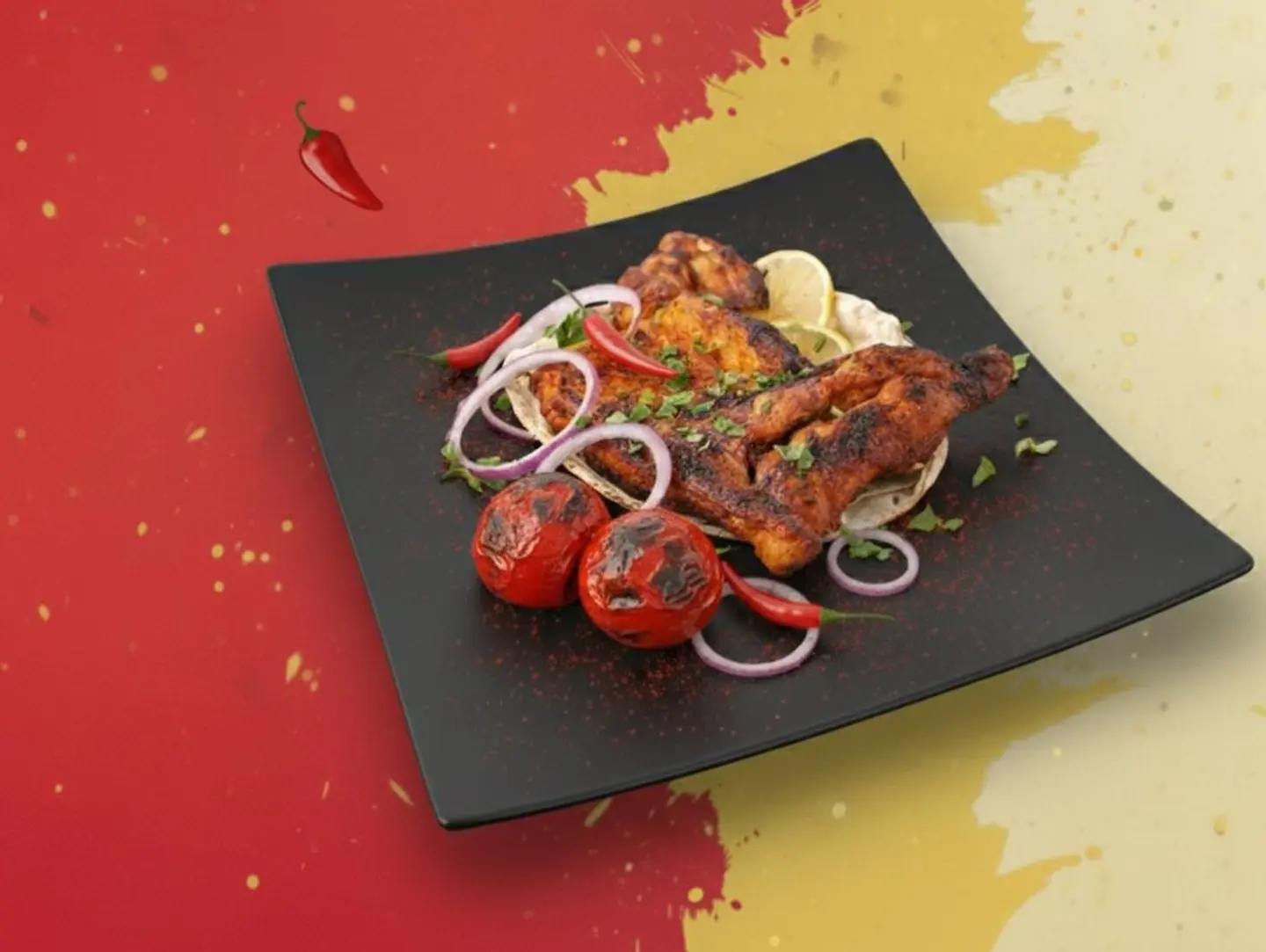 دجاج على الفحم حراق سادة - نص