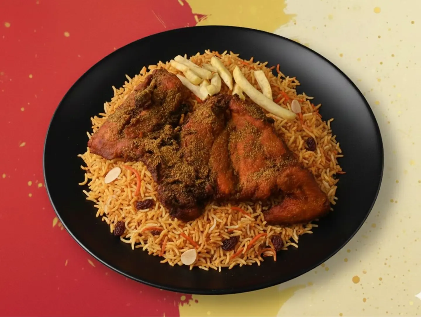 دجاج مقلي مع الأرز - حبة
