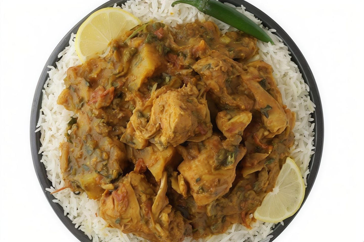 دجاج كاري - مع رز شعبي