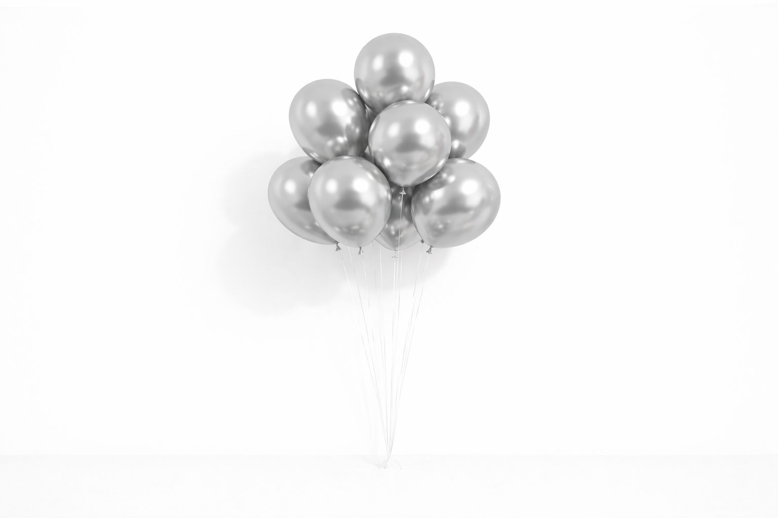 7 Silver Helium Balloons