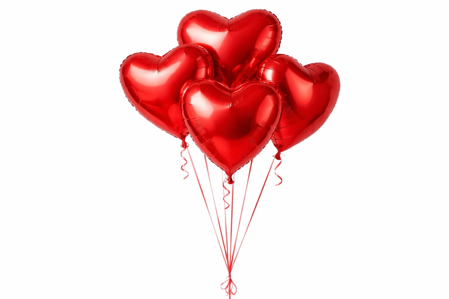4 Heart Balloons