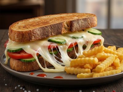 Duble Kaşarlı Pastırmalı Tost (Büyük)