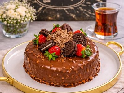 Çilekli Çikolatalı Pasta (4-6 Kişilik)