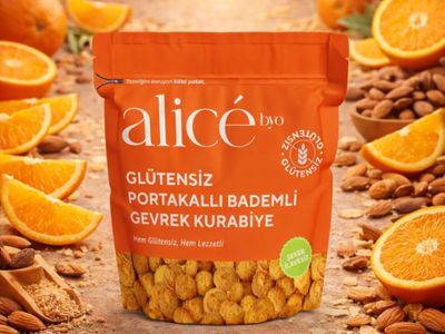 Glutensiz Portakallı Bademli Kurabiye