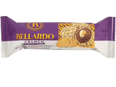 Bellardo Crunch Fındık Bütün Fındıklı  Kakaolu Krema Dolgulu Gofret Topları (30 gr.)