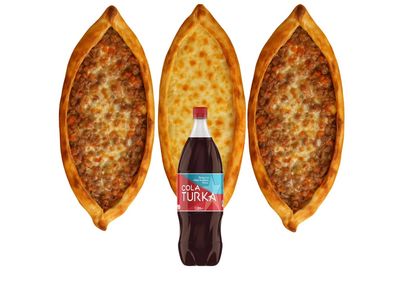 3' lü pide + 1 lt kolaturka
