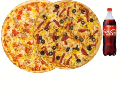 İki Orta Boy Pizza + İçecek