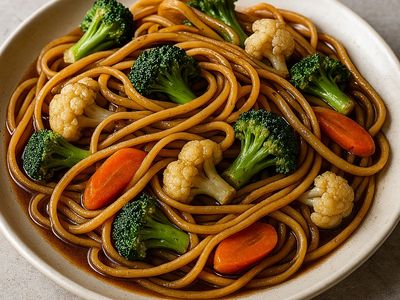 Soya Soslu Sebzeli Linguine