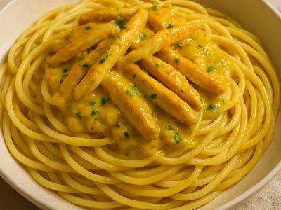 Köri Soslu Tavuklu Linguine