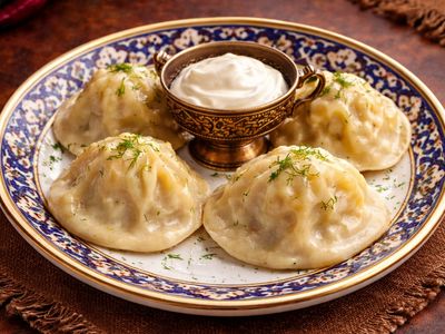 Tavuklu Özbek Mantı (Узбекские манты с курицей)