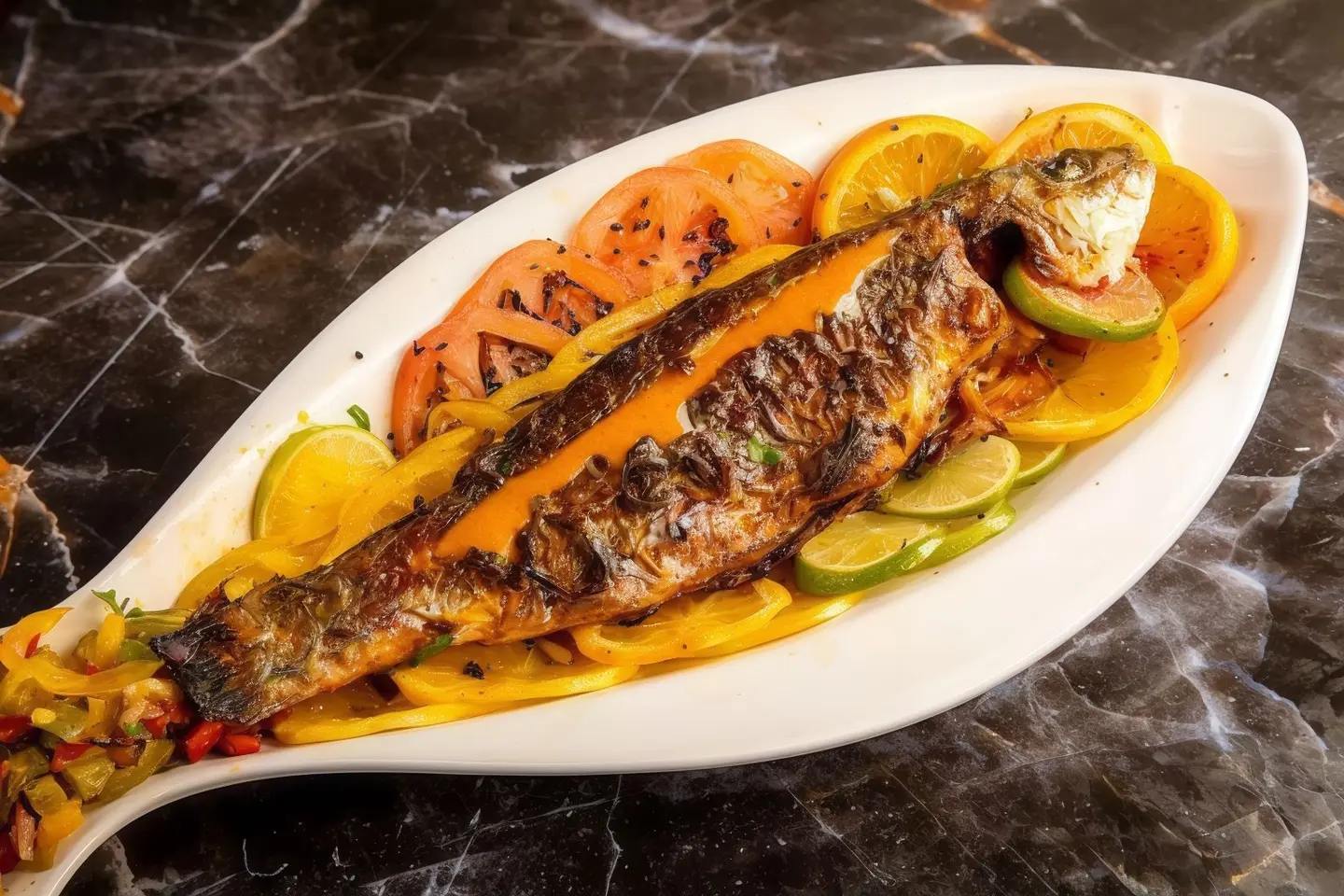 Bass Fish With Oil And Lemon