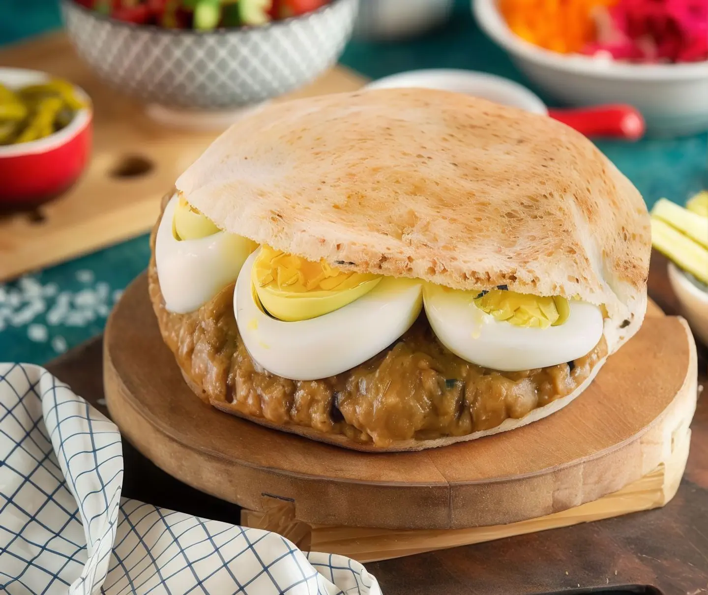 ساندوتش فول بالبيض