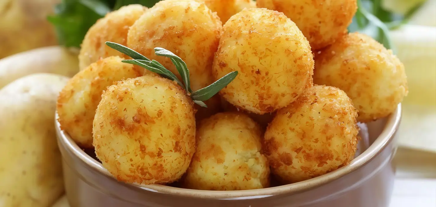 Frozen Potato Balls With Cheddar Cheese