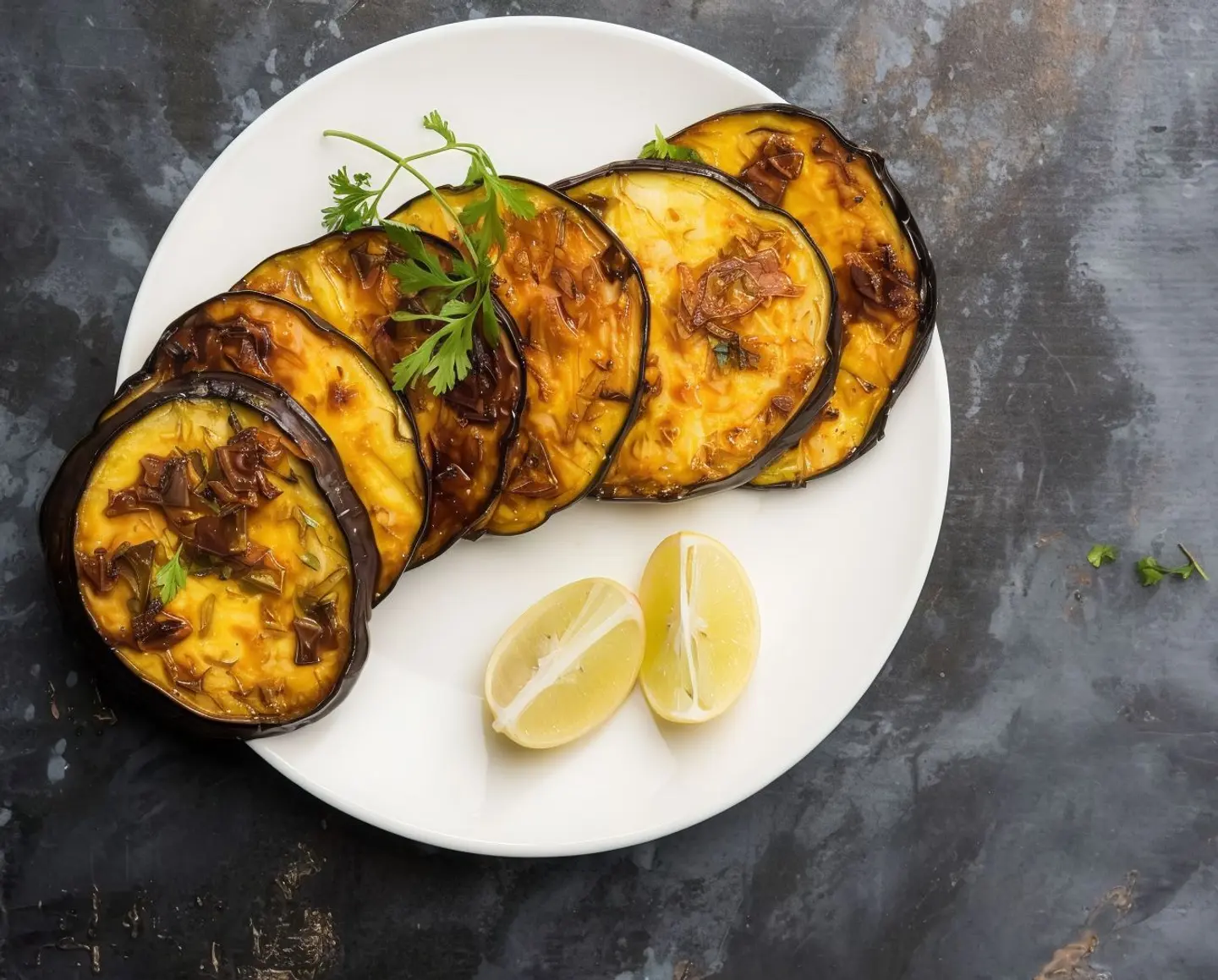 باذنجان مشوي بالسمن البلدي